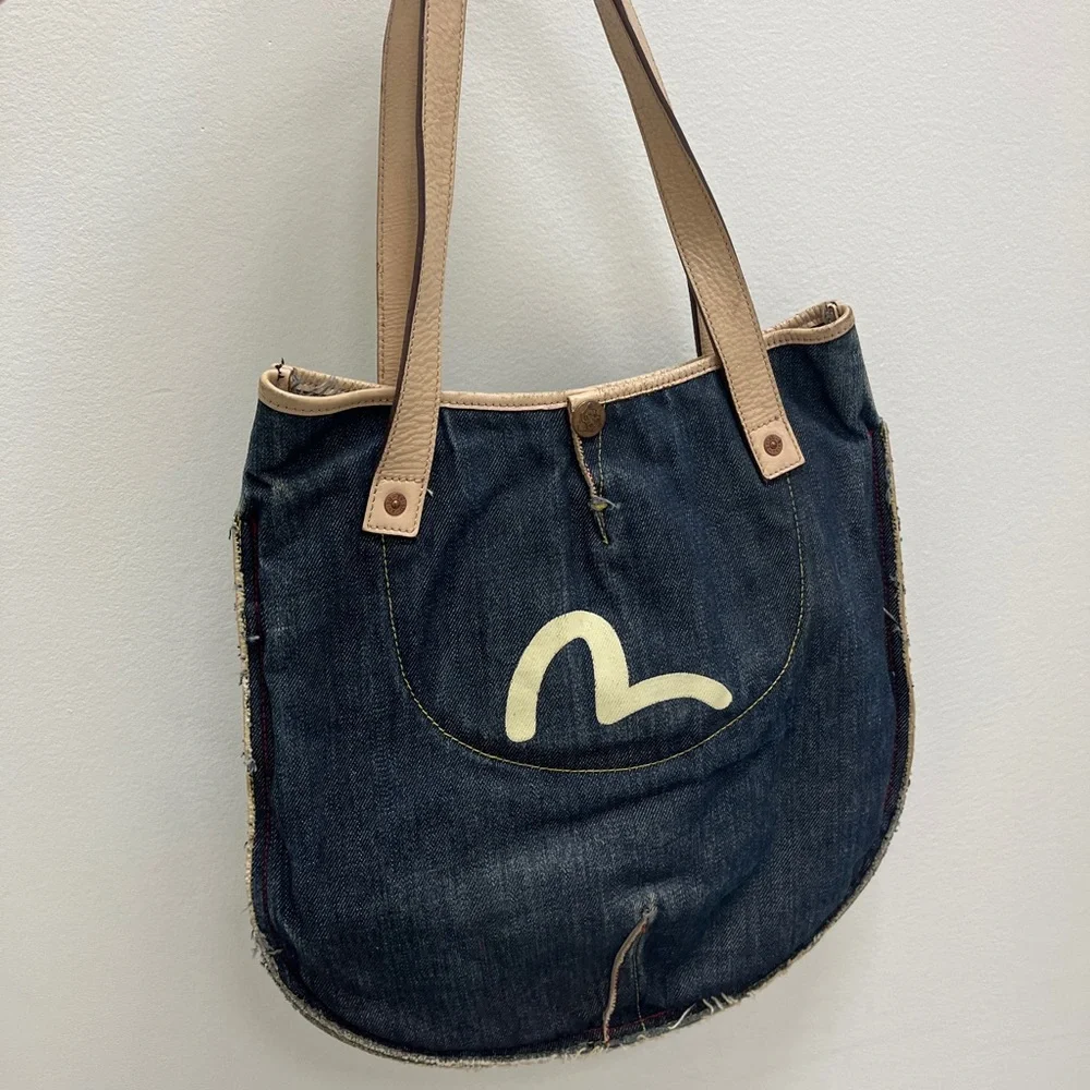 Y2K Evisu GENES denim tote bag - Picture 2 of 6